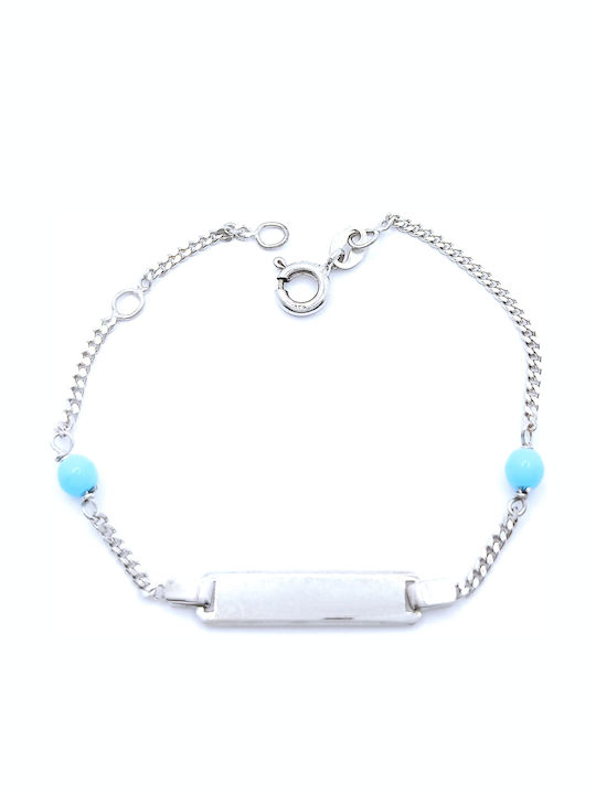 PS Silver Kinderarmband ID aus Silber mit Steine