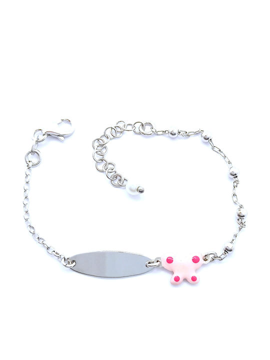 PS Silver Kinderarmband ID aus Silber mit Schmetterling