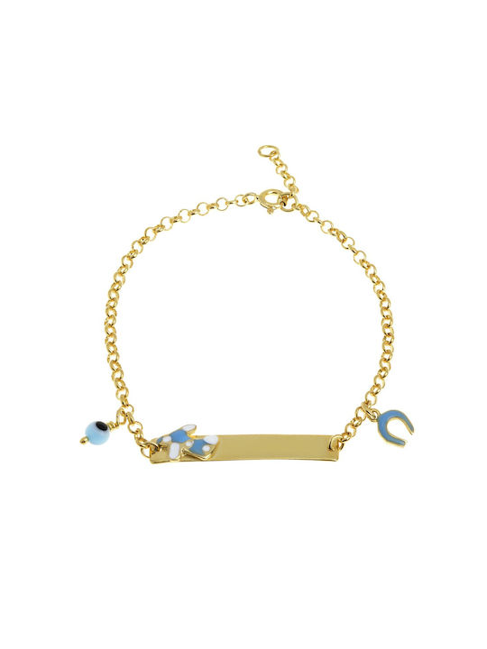 Ioannou24 Kids Gold Plated Silver ID Bracelet for Girl