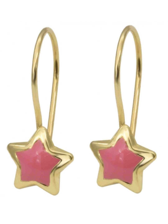 Gold Pendants Kids Earrings Stars 9K
