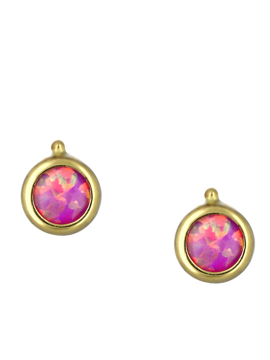 Cercei pentru copii Studs din Aur 14K Yellow Gold-Pink