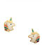 Vitopoulos Kids Earrings Studs Unicorns from Gold 9K White-Purple-Green-Pink