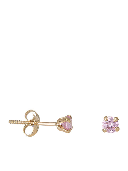 Gold Studs Kids Earrings with Stones 9K