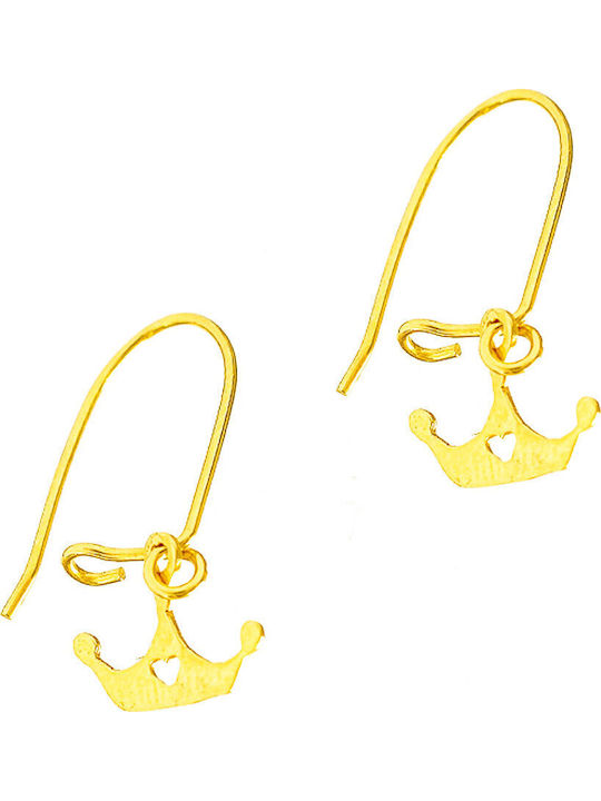 Gatsa Kids Earrings Pendants Crowns from Gold 14K