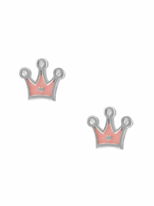 Amor Amor Silver Studs Kids Earrings Crowns