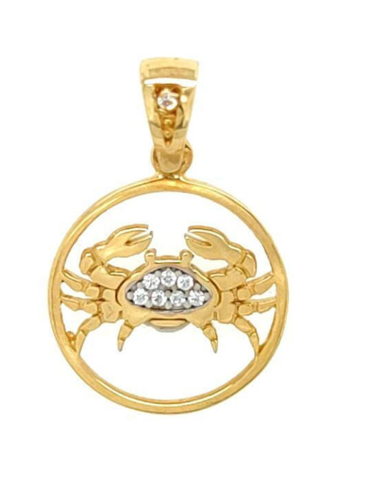Drandakis Kids Pendant Zodiac Sign in 14K Gold