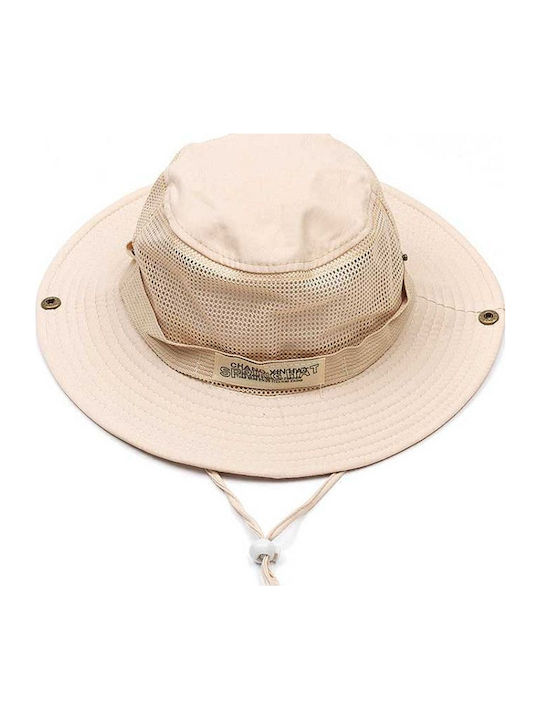 Fabric Men's Hat Safari Style Beige