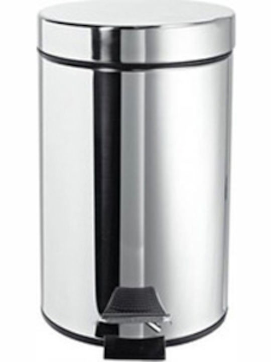 Metallic Toilet Bin 5lt Silver