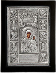 Heiligenikone Gottesmutter mit Kind Silber 18x23cm Heiligenikone Gottesmutter mit Kind Silber 18x23cm