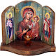 IconsGR Wooden Image of Virgin Mary Holding the Infant 38x38cm 2MARX