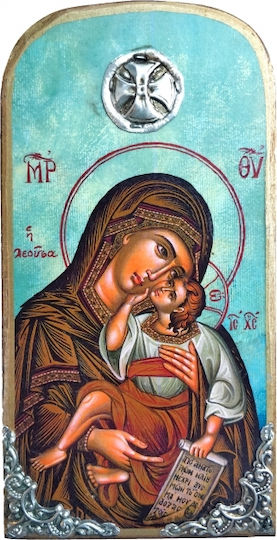 IconsGR Εικόνα Παναγία Βρεφοκρατούσα Ξύλινη 10x20εκ.