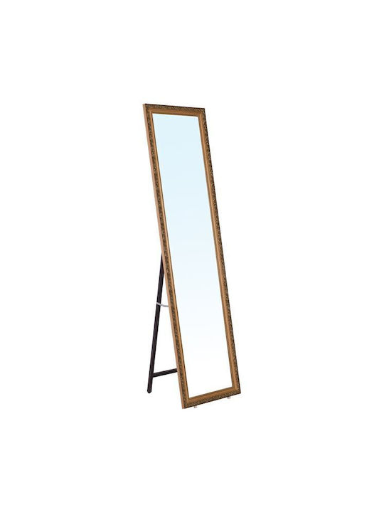 Floor Mirror with Brown Wooden Frame 148x39cm