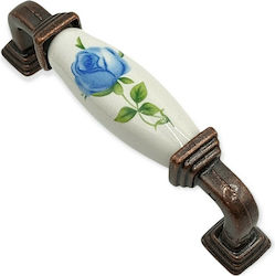 Antik Handgriff Möbelgriff aus Porzellan & Metallisch & Zamak in Kupfer Farbe 112mm (Zentrenabstand 96mm) 7792-AB-018 1Stück Antik Handgriff Möbelgriff aus Porzellan & Metallisch & Zamak in Kupfer Farbe 112mm (Zentrenabstand 96mm) 7792-AB-018 1Stück