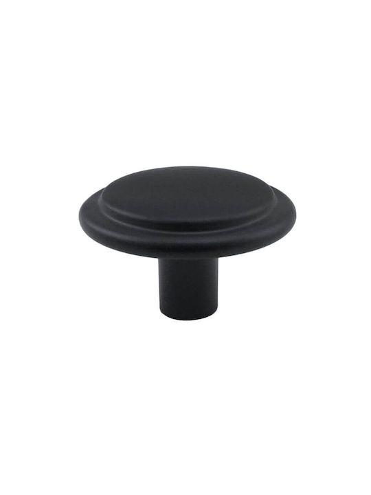 Gamet Knopf Möbelgriff aus Metallisch in Schwarz Farbe Ø30mm 1501-MAT-BLACK 1Stück