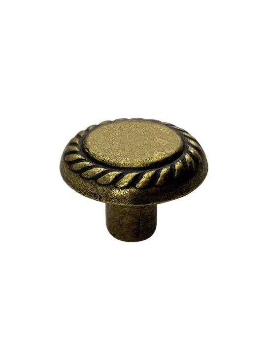 Herrajes Palencia Antik Knopf Möbelgriff aus Metallisch in Gold Farbe Ø24mm 4517-ANTIKE 1Stück