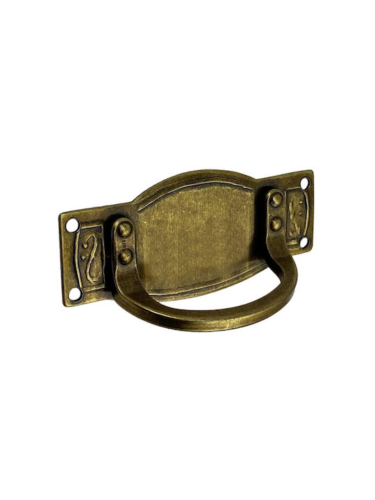 Herrajes Palencia Antik Handgriff Möbelgriff Bündiger Griff aus Metallisch in Gold Farbe 80mm (Zentrenabstand 48mm) 410526 1Stück