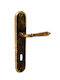 Import Hellas Lever Middle Door with Plate Pair (Center Distance 90mm) Bronze
