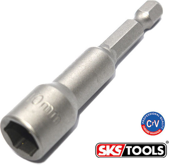 SKS Tools Μαγνητικό Καρυδάκι Εξάγωνο με Καρέ Υποδοχής HEX Διάμετρος 10mm
