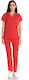 Women's Red Pants & Blouse Set