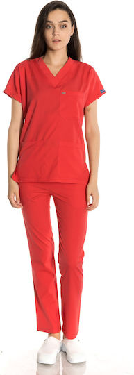 Women's Red Pants & Blouse Set
