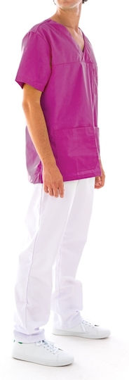 Medizinische Bluse Lila aus Baumwolle und Polyester