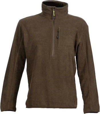 Toxotis Active Wear Pullover Fleece in Brown color