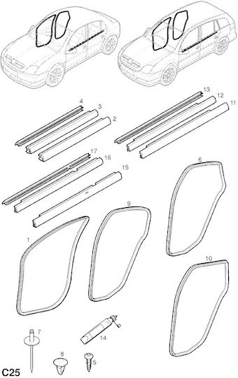 Door Seal Rubber with installation Rear 5157102