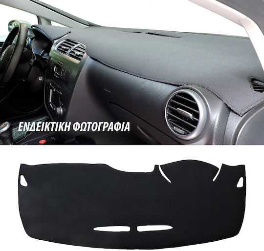 Car Dashboard Cover Fabric with Emblem for Fiat Panda Black Colour
