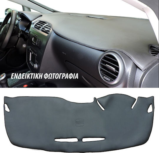Car Dashboard Cover Leather with Emblem for Peugeot 207 Black Colour