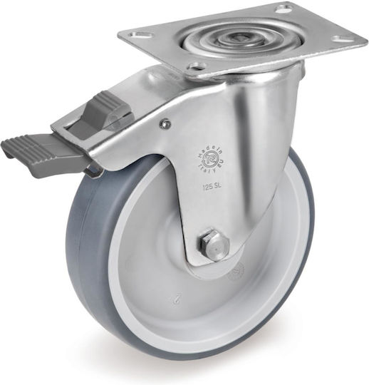 Tellure Rota 716303 Ρόδα Περιστρεφόμενη με Φρένο 125mm
