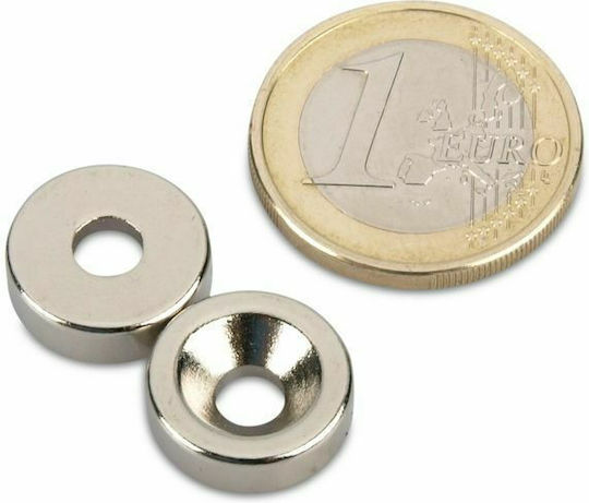 Magnitech Магнит Неодим Кръгъл с дупка и сила на привличане 0.5кг 1бр