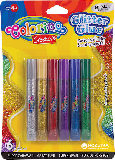 Colorino Kleber Glitter Mehrfarbig 10.5ml Set 6Stück