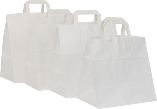 Paper Packaging Bags with Handle White 25x26x17cm 250pcs