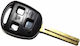 Car Key Shell with Blade with 3 Buttons for Toyota