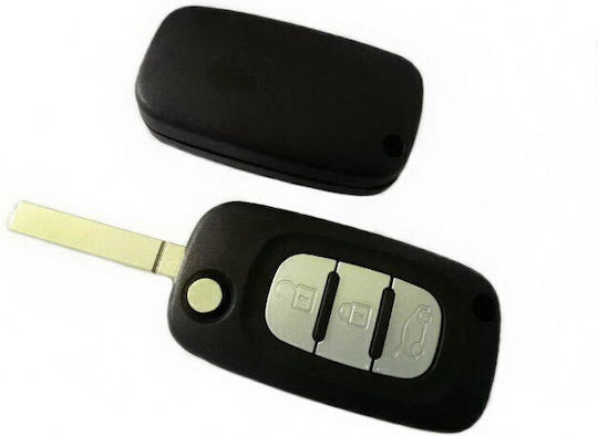 Foldable Car Key Shell with Blade with 3 Buttons for Renault