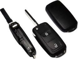 Foldable Car Key Shell with Blade with 2 Buttons for VW / Audi / Skoda / Seat