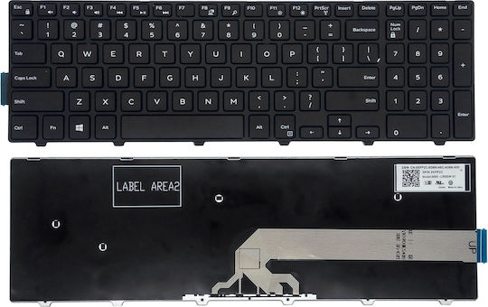 Laptop Keyboard for Dell without Frame and English (US) Layout in Black Colour MP-13N73US-442