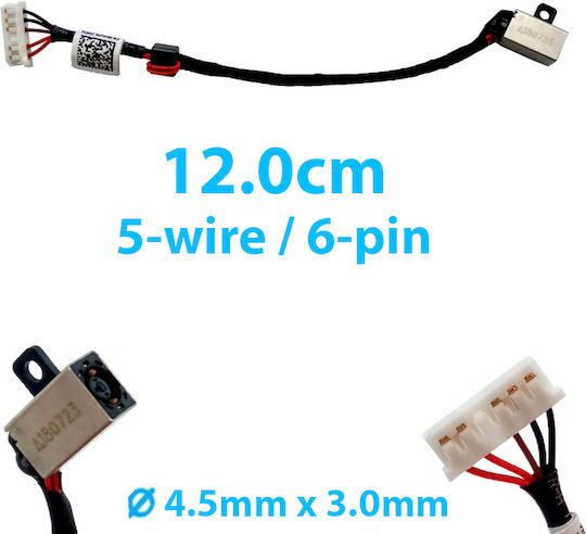 Βύσμα Τροφοδοσίας Inspiron 14-3000 με Καλώδιο για Dell