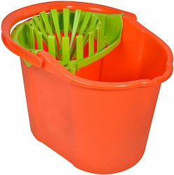 Mop Bucket with Wheels Plastic Capacity 20lt Orange