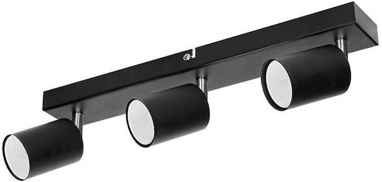 Redled Triplu Spot cu Soclu GU10 în Culoare Negru