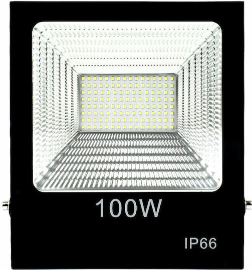 Στεγανός Προβολέας LED 100W Ψυχρό Λευκό 6500K IP66