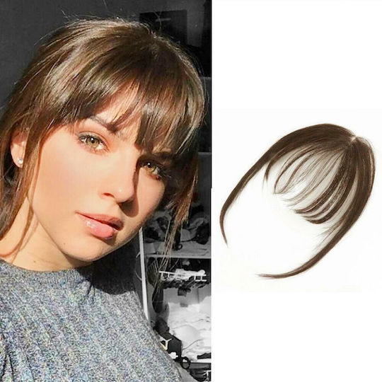 Hairpieces with Clip with Natural Hair Remy in Chestnut Color 4 13cm