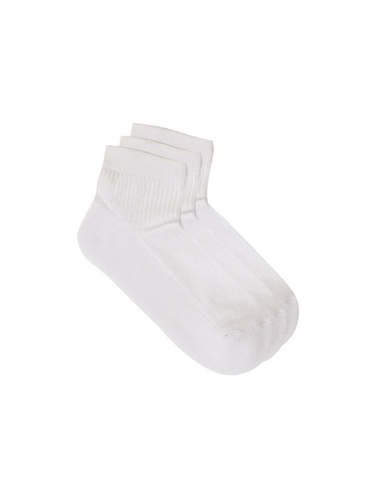 FMS Unisex Damen Einfarbige Socken Weiß 3Pack