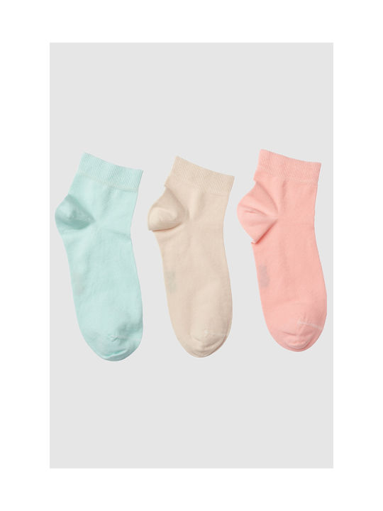 ME-WE Women's Socks Pink Pal/Silver/Aqua 3Pack