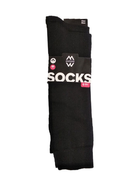 ME-WE Γυναικείες Μονόχρωμες Κάλτσες Μαύρες 2Pack