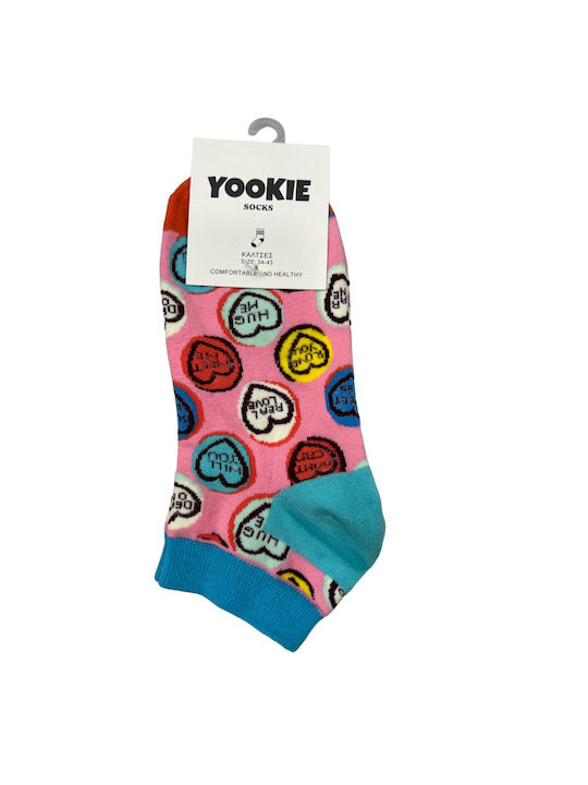 Yookie Patterned Socks Pink