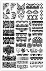 Jlac Stamping Plates Xyk15 Stamps for Nails in Transparent Color