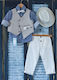 Mak Boys Baptism Suit with Vest Blue