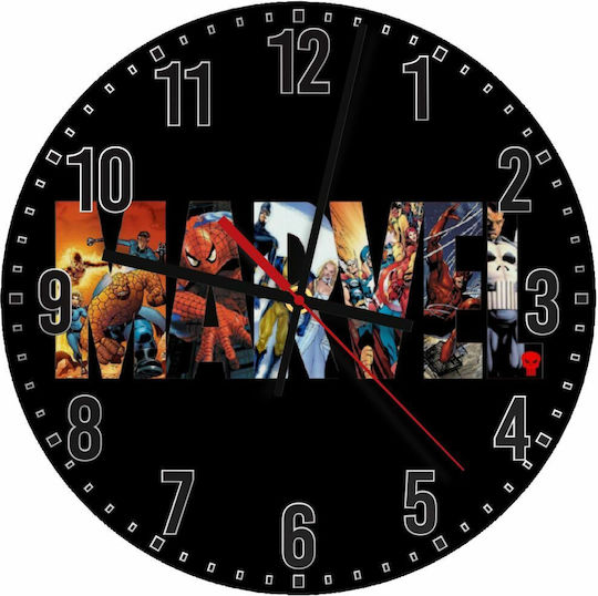 Koupakoupa Kids Wall Clock Superheroes Wooden 30cm