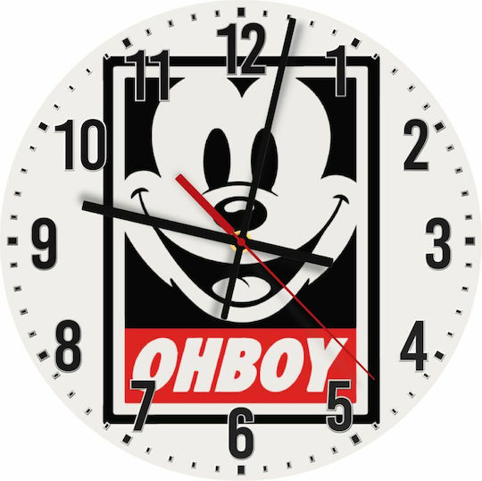 Koupakoupa Παιδικό Ρολόι Τοίχου Mickey Ξύλινο 30εκ.